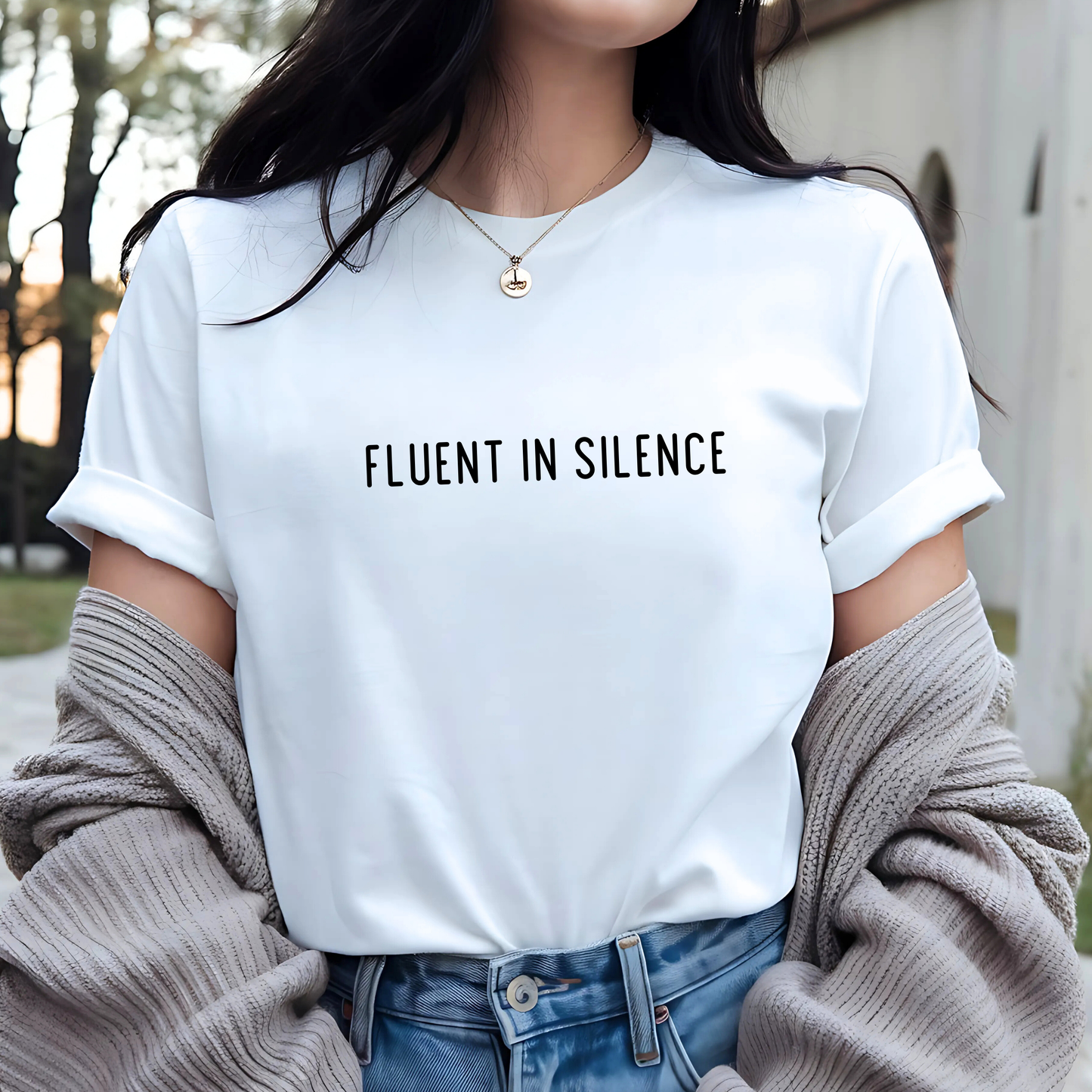 Fluent in Silence: Minimal Tee