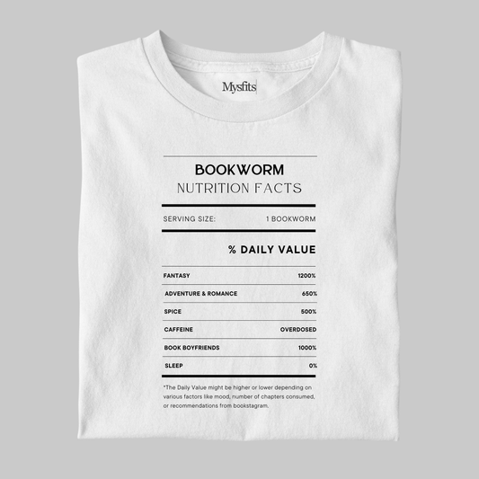 Bookworm: Nutrition Facts Tee