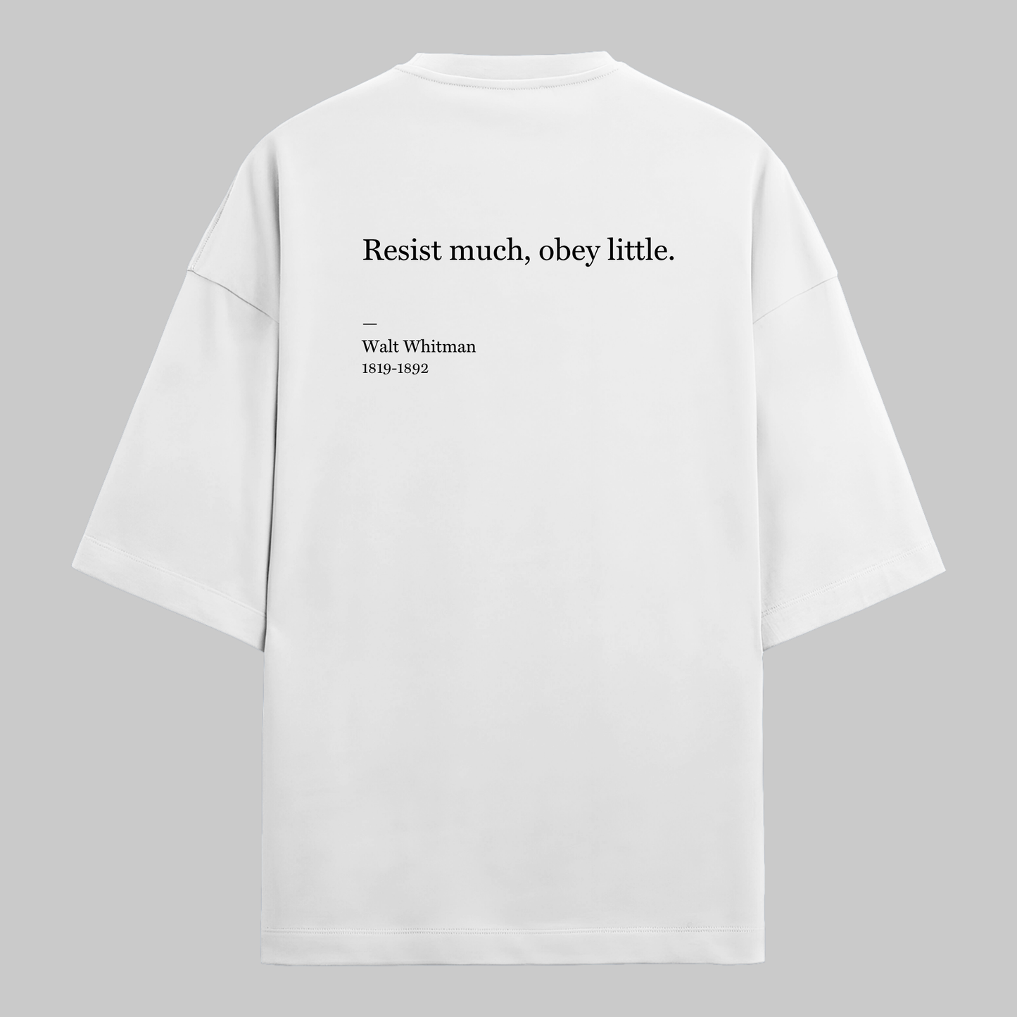 Resist Much, Obey Little: Oversized Whitman Literature Tee