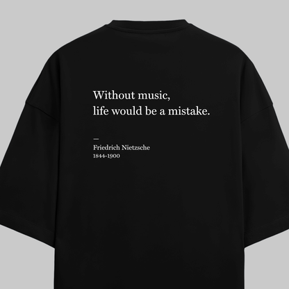 Life Without Music: Oversized Nietzsche Literature Tee